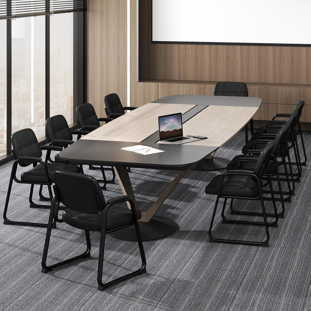 Tangkula Waiting Room Guest Chair Set of 6, Upholstered Conference Chair with Armrest & Ergonomic Backrest, Metal Frame Reception Meeting Room Chair, Home Office Office Lobby Executive Chair