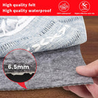 Waterproof Rug Pad Round 1/4 Thick Waterproof Non-Slip Rug Pad， Pad for Hardwood Floors， Rug Pads for All Floors and Finishes, Keeps Carpets in Place Soft and Safe（6TF）