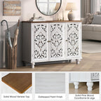 Jiansu furni Sideboard Buffet Cabinet with Storage,Accent Cabinet with 3 Doors & Adjustable Shelves for Kitchen, Living Room,Hallway,Bedroon(White)