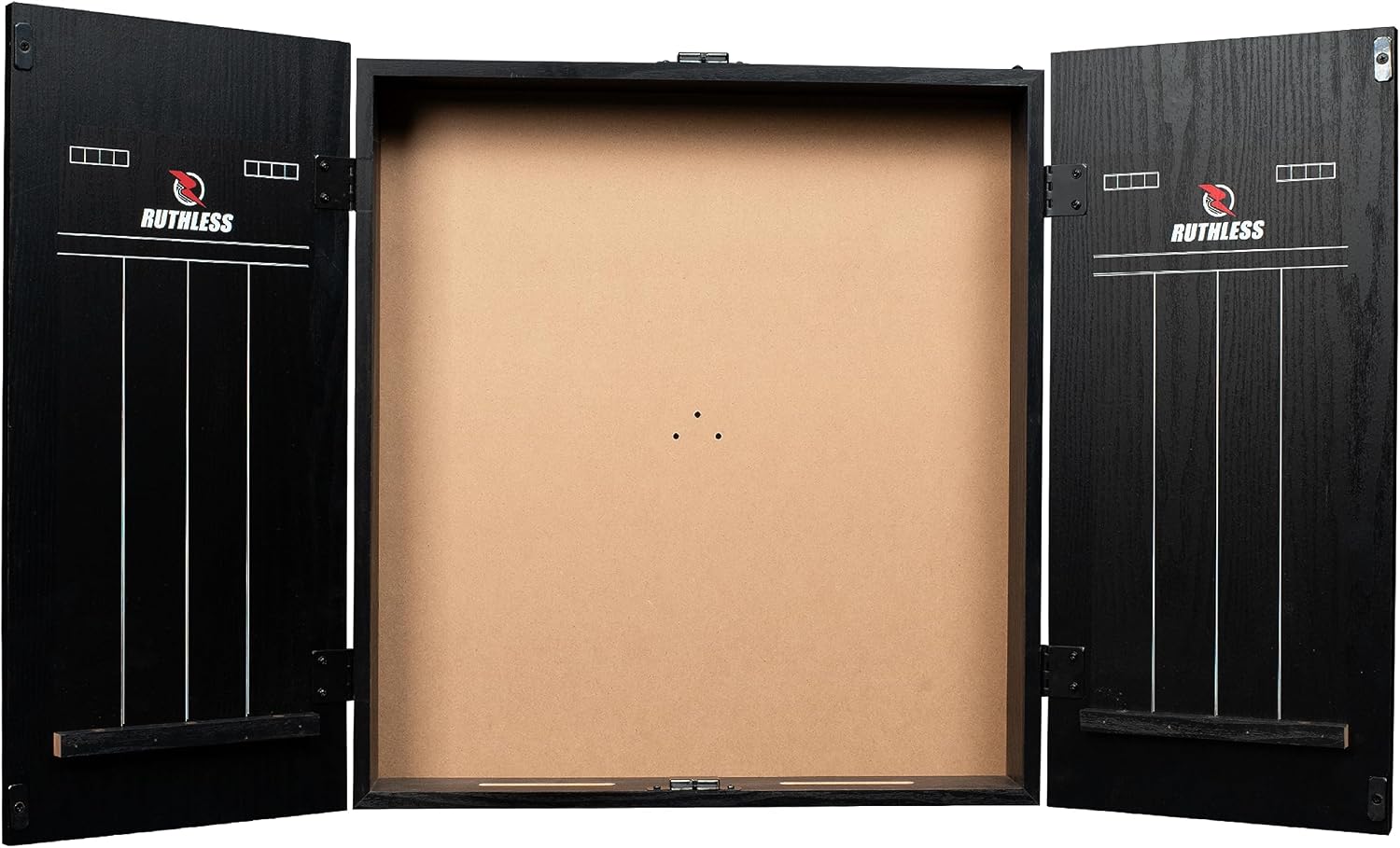 Ruthless | Dart Board Cabinet | Professional Heavy Duty Square Black Dartboard Storage