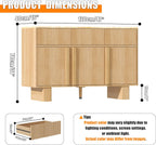 Farmhouse Sideboard Buffet Cabinet with Storage,47" Large Credenza with 3 Reinforced Doors & 3 Drawers,Adjustable Shelves Console Table,Wood Kitchen Coffee Bar for Dining Room,Living Room,Light Oak