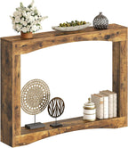 YATINEY Narrow Console Table, 5.9'' Thin Entryway Table, Behind Couch Table for Small Spaces, Small Farmhouse Hallway Table, for Living Room, Hallway, Foyer, Rustic Brown CT19RR