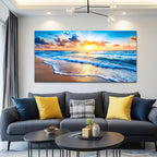 WLWBINTING Beach Wall Art,Large Ocean Theme Wall Decor, Beach Scene Wall Art For Bathroom Living Room Bedroom Office Decorations,Nature Landscape Coastal Pictures Paintings Artwork Home Decor
