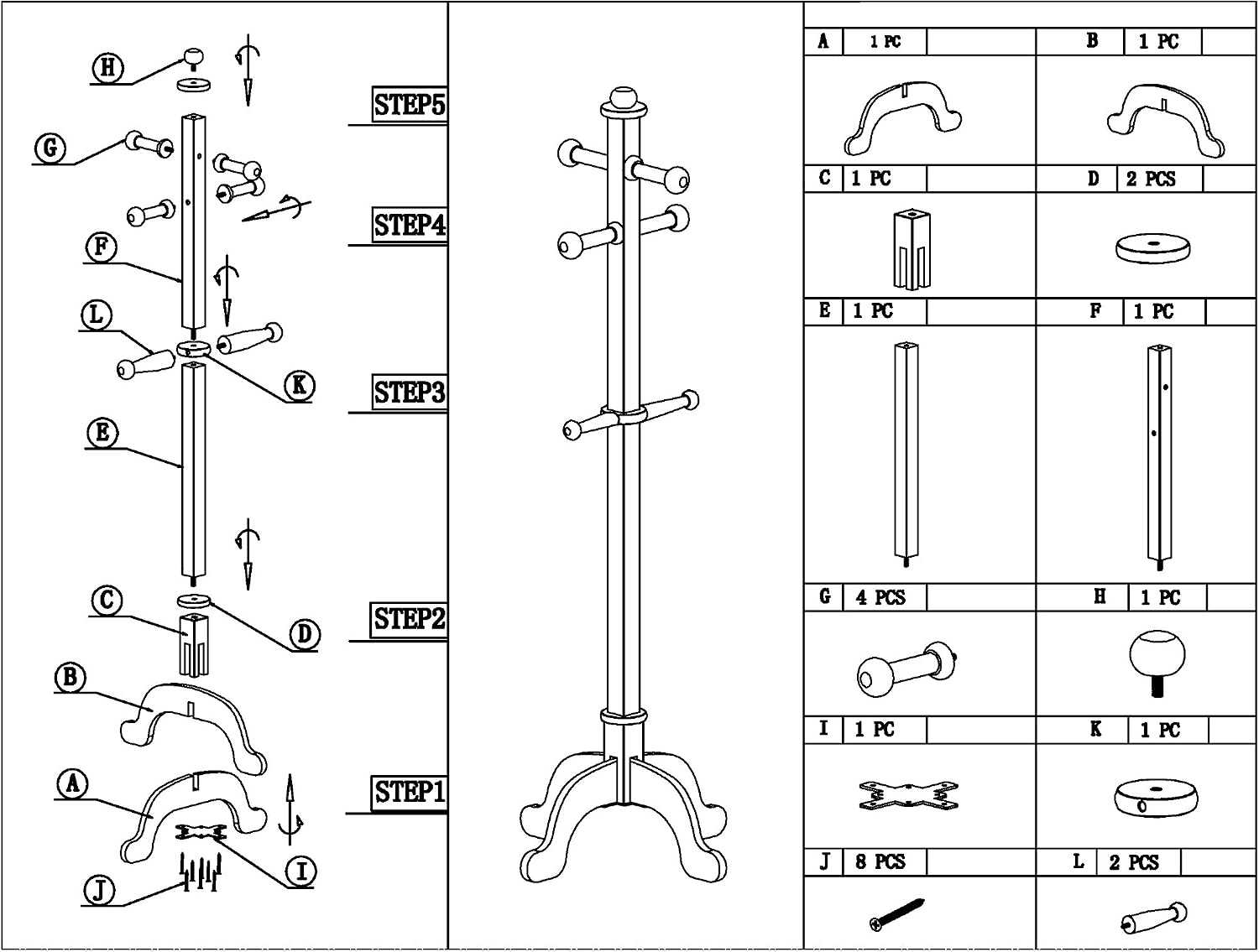 Frenchi Home Furnishing Kid's Coat Rack