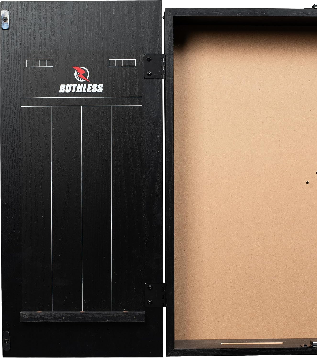 Ruthless | Dart Board Cabinet | Professional Heavy Duty Square Black Dartboard Storage