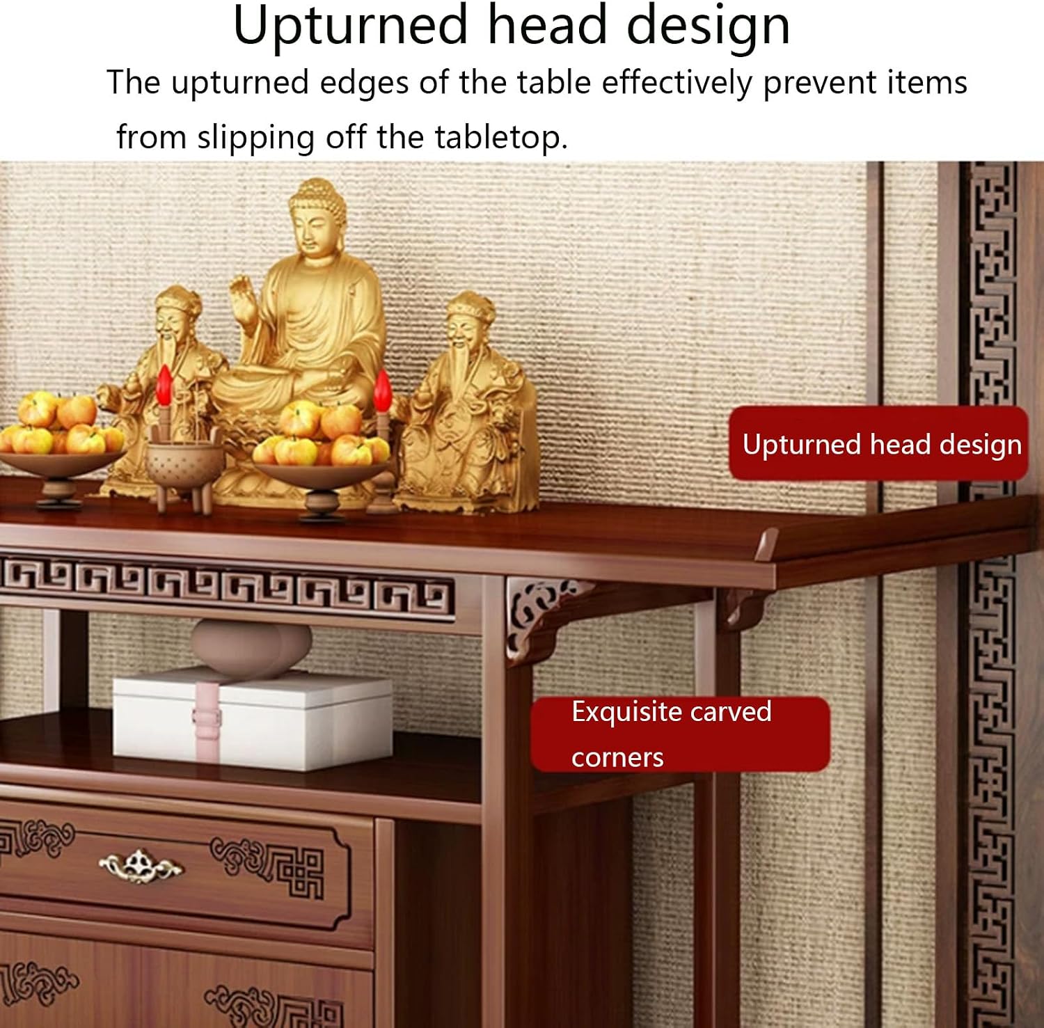 Household Bamboo Buddhist Altar Table, Chinese Style Buddhist Shrine, Personal Buddhist Altar/Shrine, with Storage Function and Drawers, Suitable for Home, Office, or Temple Use. 140cm/55.1in