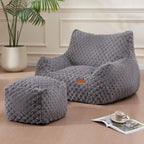 Gaming Chair Comfy Bean Bag Couch Sofa Chair for Bedroom, Modern Faux Fur Reading Bean Bag Chairs for Adults Teens, Living Room Adult Bean Bag Chair with Footrest