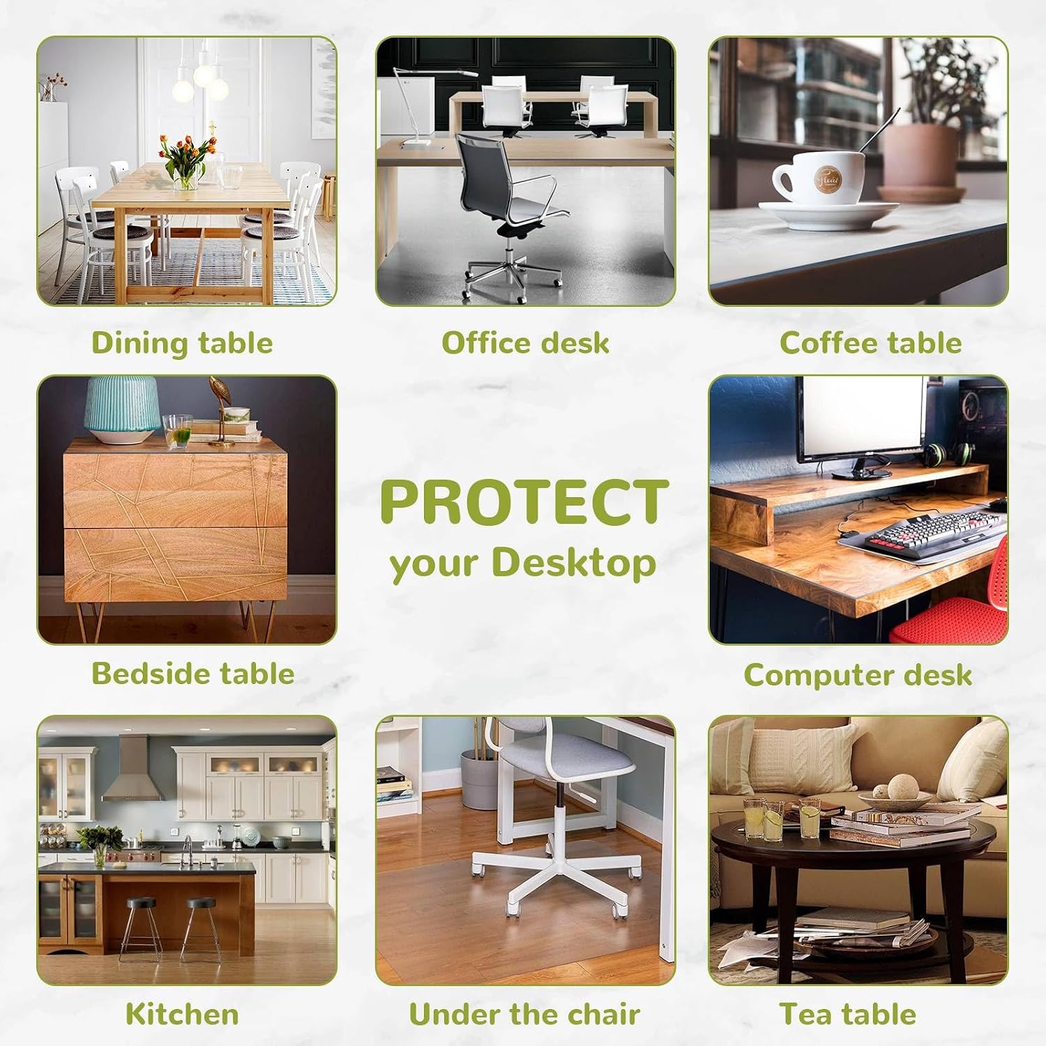 24 x 48 Inch Clear Table Cover Protector, 2mm Thick Clear Table Protector for Dining Room Table, Plastic Table Cover, Waterproof Table Pad for Kitchen, Office