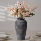 Starttag Large Ceramic Rustic Vase, 11 inch Farmhouse Flowers Tall Vase Vintage Texture Pottery Floor for Indoor Table, Centerpieces, Living Room Home Decor, Bronze