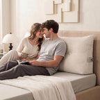 Gnostik Headboard Pillow Twin/Twin XL, Beige Triangle Wedge Pillow Headboard for Dorm, Daybed Backrest Cushion for Reading Sitting Working, 39.4"x15.7"x7.5"