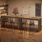 Tribesigns Bar Table, 63-Inch Modern Counter Height Pub Table with Metal Footrest, Rectangular High Bar Dining Table, Home Bar Unit for Kitchen, Dining Room, Living Room, Bistro, Brown