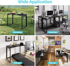 JOYMOOP Black 31.5" Folding Desk, No Assembly Small Foldable Desk for Home, Office, Wooden Top Folding Computer Desk for Working, Writing, Studying