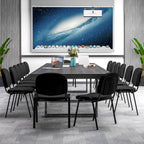 Giantex Set of 15 Conference Chair, Waiting Room Chairs with Ergonomic Upholstered Seat, Stackable Design for Home & Office, Meeting Room, Reception, 15-Pack Guest Chair Set (Black,15)