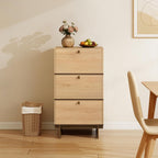 Storage Cabinet, Sideboard Buffet Cabinet with 3 Doors, Side Table with Storage for Kitchen, Living Room, W18.9xD15xH34.8, Natural Oak Color