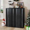 31.5" Buffet Cabinet with Storage for Living Room, Fluted Sideboard with Adjustable Shelves & Press-Spring Doors, Modern Coffee Bar Cabinet for Entryway & Kitchen, Black