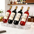 Clear Acrylic Wine Rack, Modular Stackable Countertop Wine Bottle Holder with Leaf Shaped Support, Multi Purpose Versatile Wine Display Stand for Home Bar Party Daily Organizing (4pcs)