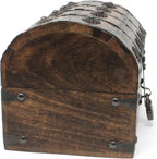 Nautical Cove Keepsake Wooden Treasure Chest with Antique Jewelry Lock and Key (Large 8 x 6 x 6) – Decorative Box, Pirate Wooden Chest, Wood Box with Lid, Rustic Storage Chest