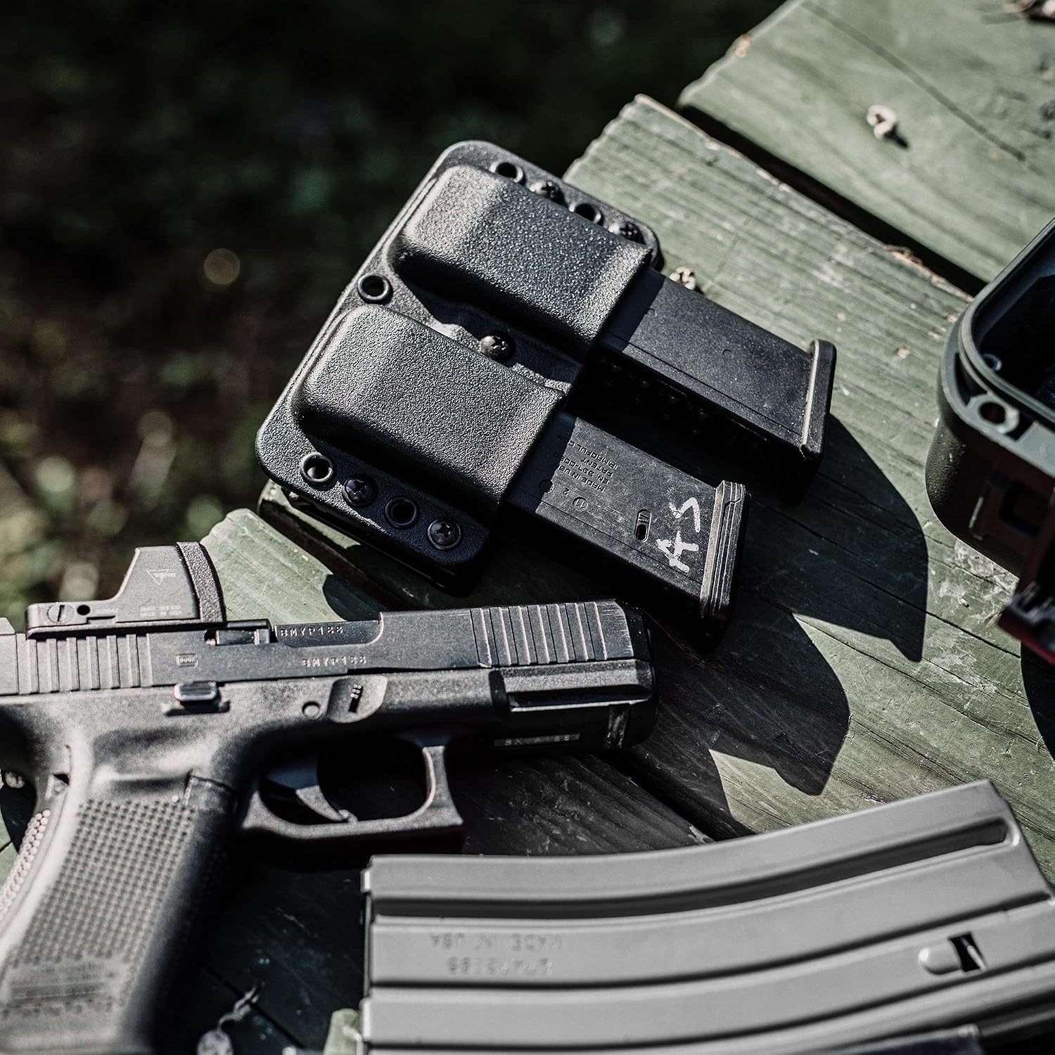 OWB Double Mag Pouch for 1911, Sig P220, Springfield XDS, & More - USA Made - Total Eclipse Double Mag Pouch by Blade-Tech Holsters