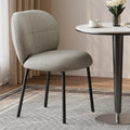 Modern Upholstered Dining Chairs, Linen Fabric Dining Chairs with Padded Seat & Back, Sturdy Metal Legs, Armless Kitchen Accent Chairs, 350 lbs Weight Capacity