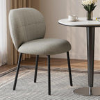 Modern Upholstered Dining Chairs, Linen Fabric Dining Chairs with Padded Seat & Back, Sturdy Metal Legs, Armless Kitchen Accent Chairs, 350 lbs Weight Capacity