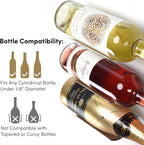 xympo Wall Mounted Wine Rack Set – 6-Piece Aluminum Bottle Holders with Non-Slip Cork Pads for Secure Storage