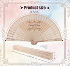 Custom Fans for Wedding Guests,Personalized Wooden Folding Hand Fans in Bulk with Organza Bags & Tassels,Wedding Favors,Baby Shower & Party Favors (30PCS)
