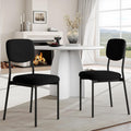Einhomn Upholstered Dining Chairs Set of 2, Stackable Modern Dining Room Chairs, Kitchen Chairs w/Soft Velvet Backrest & Sturdy Metal Legs for Restaurant, Living Room, Black