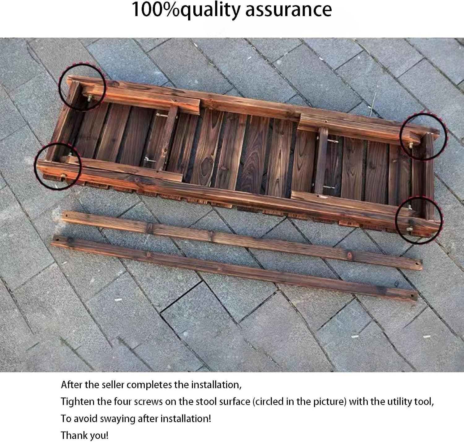 DRemdo Wooden Garden Benches, Tree Benches, 35"，47"，59" Double Wooden Benches, Brown Wooden Benches, Wooden Tables with Flat Noodles seat(90 * 40 * 35cm)