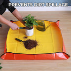 Gardening Repotting Mat for Plants - Waterproof Mat for Potting, Soil Change, Flower and Plant Care (66cm x 66cm, Yellow)