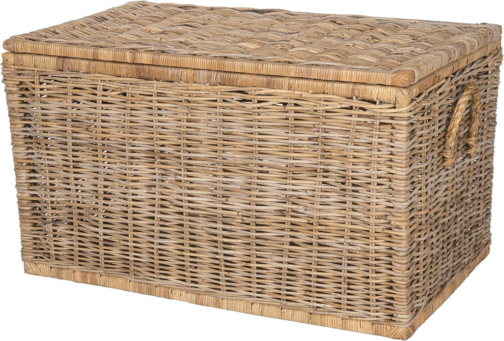 Kouboo Rattan Kobo Decorative Storage Trunk with Lid, Large