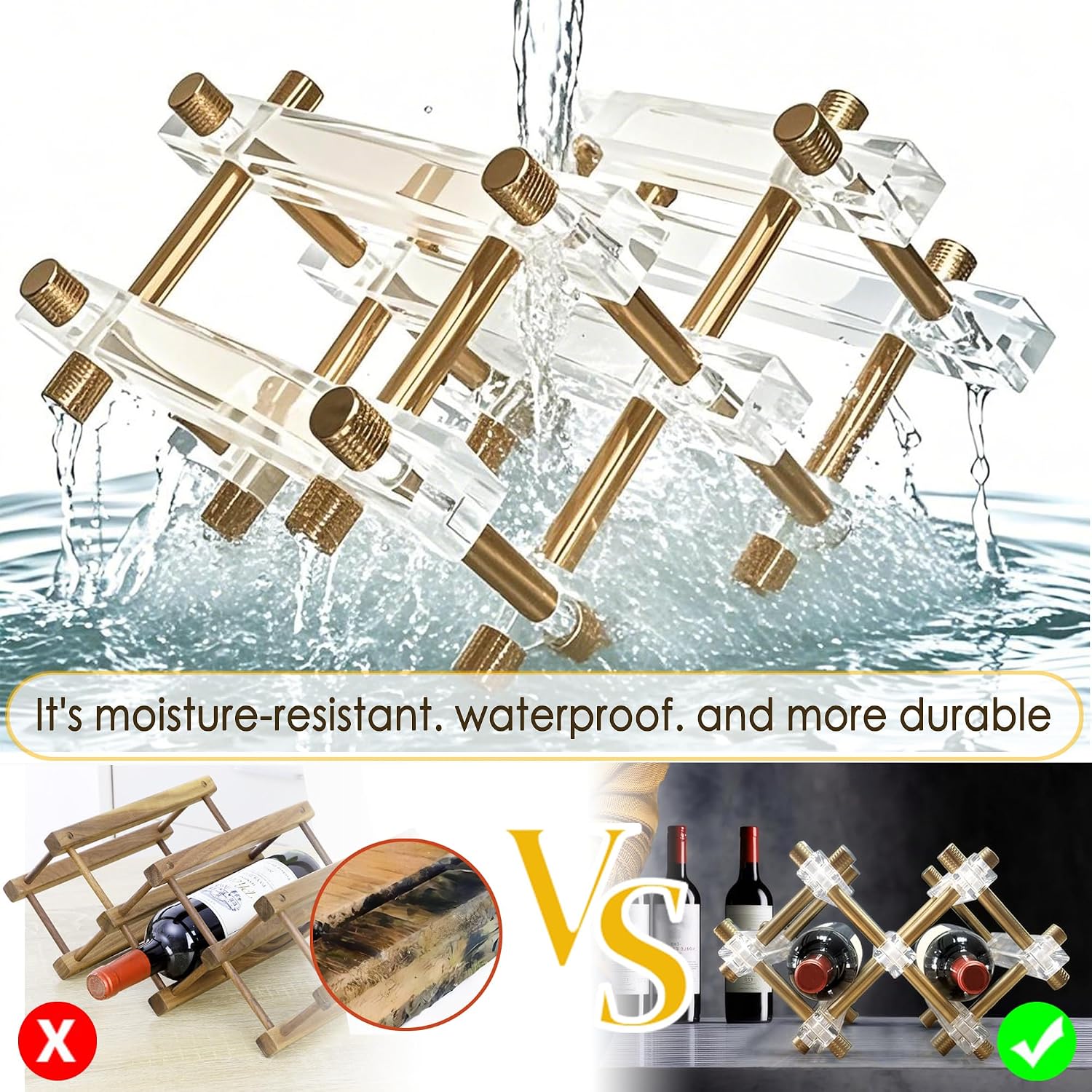 Countertop Bar Liquor Wine Bottle Holder Display Shelf, Wine Rack Organizer Storage Pantry Cabinet for Kitchen Decor