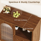 Wood Sideboard Cabinet - Slim Side Board Buffet Cabinet with Storage, Small Accent Credenza with Drawers and Door, Modern Coffee Bar Table for Kitchen, Dining Room, Entryway, Living Room
