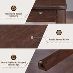 Joaxswe Farmhouse Nesting Tables Set of 3, Living Room Table Set with Rounded Corners & 4 Thickened Table Legs, Walnut