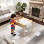 GDLF Light Table for Kids, 3-in-1 Kids Activity Table with Storage, LED Sensory, Building Brick & Art Station with Paper Roll Holder for Ages 3+