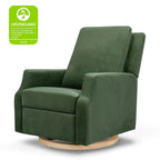 Namesake Crewe Nursery Glider Recliner w/ 360° Swivel Green | GREENGUARD Certified Glider Rocking Chair for Nursery & Living Room Manual Recline & Swivel Glide