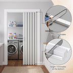 SmartStandard 24" x 80" Accordion Doors Interior, Double Walled Accordion Folding Doors for Closet, PVC Accordian Door for Doorway Bathroom Basement, Easy to Assemble, Space Saving, White
