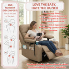 Power Glider Chair for Nursery Rocker, Electric Swivel Recliner Rocking Chair with Height-Adjustable Armrests, Rocker Glider Recliner with Cup & Blanket Holders, USB, Remote Control (Brown, 1)