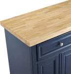 Crosley Furniture Madison Madison Kitchen Island, Microwave Stand, Coffee Bar, with Storage Shelves and Drawers, Navy