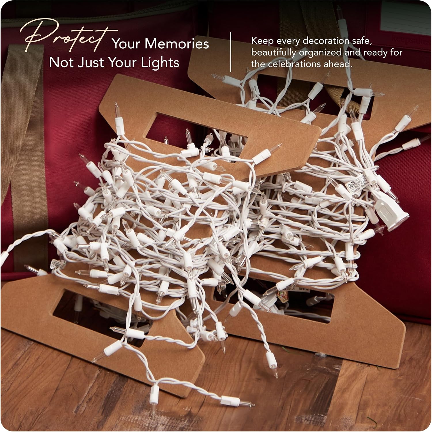 Covermates Keepsakes Light Storage Reels – 4-Pack Durable Light-Wrapping Reels with Carry Handles – Holiday Light Organization, Various