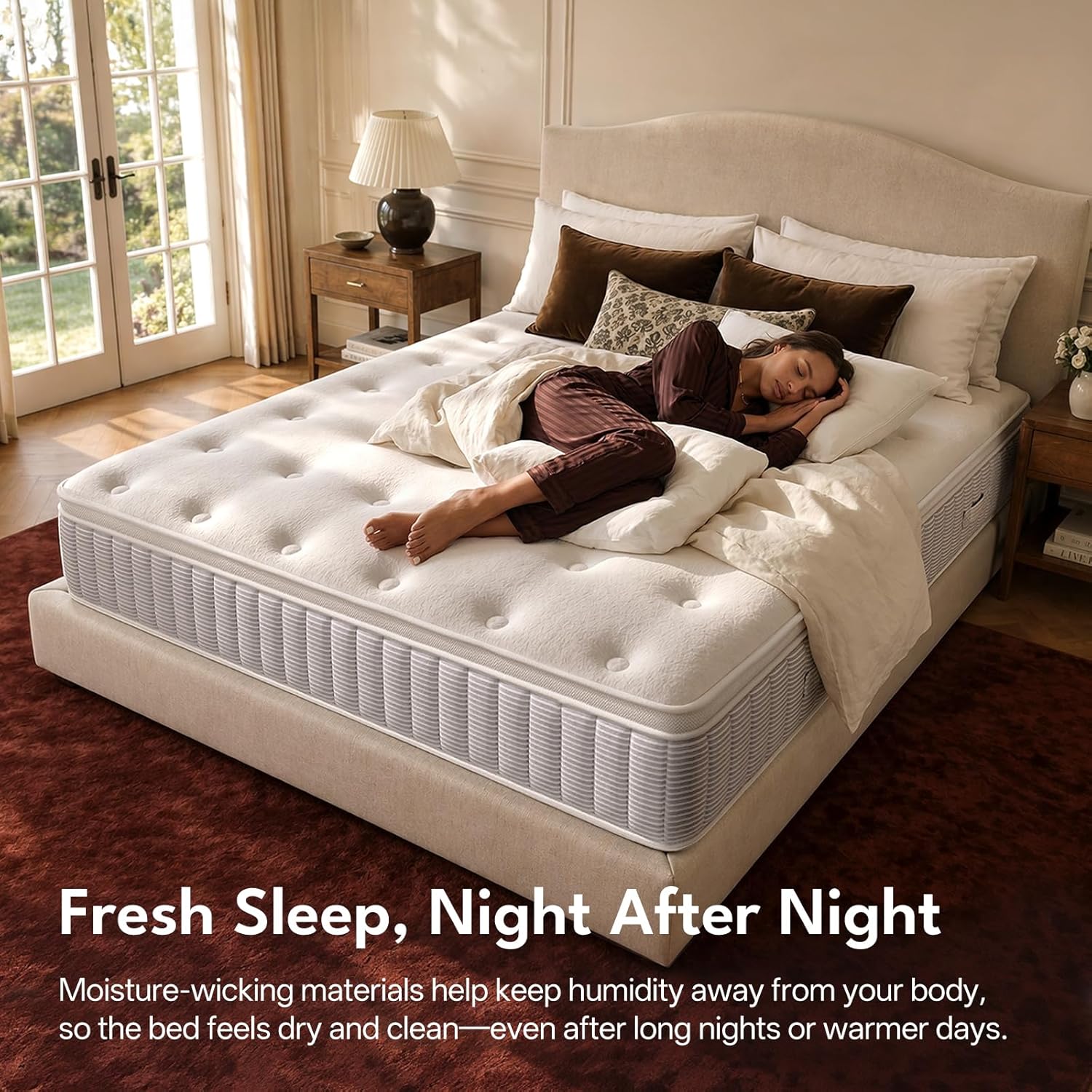 COMFBOX Queen Mattress, 14 Inch Springs Matress, Bed in a Box, Soft and Breathable, Pressure Relief & Motion Isolation, Medium Firm Feel (Queen, 14, 14, Inches)