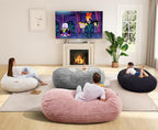 Hobestluk 4FT Bean Bag Chairs Adult Bean Bag with Portable Handle Comfy Large Bean Bag Chair with Removable Cover for Living Room Bedroom or Reading Nook (Stripe Dark Grey, 4FT)