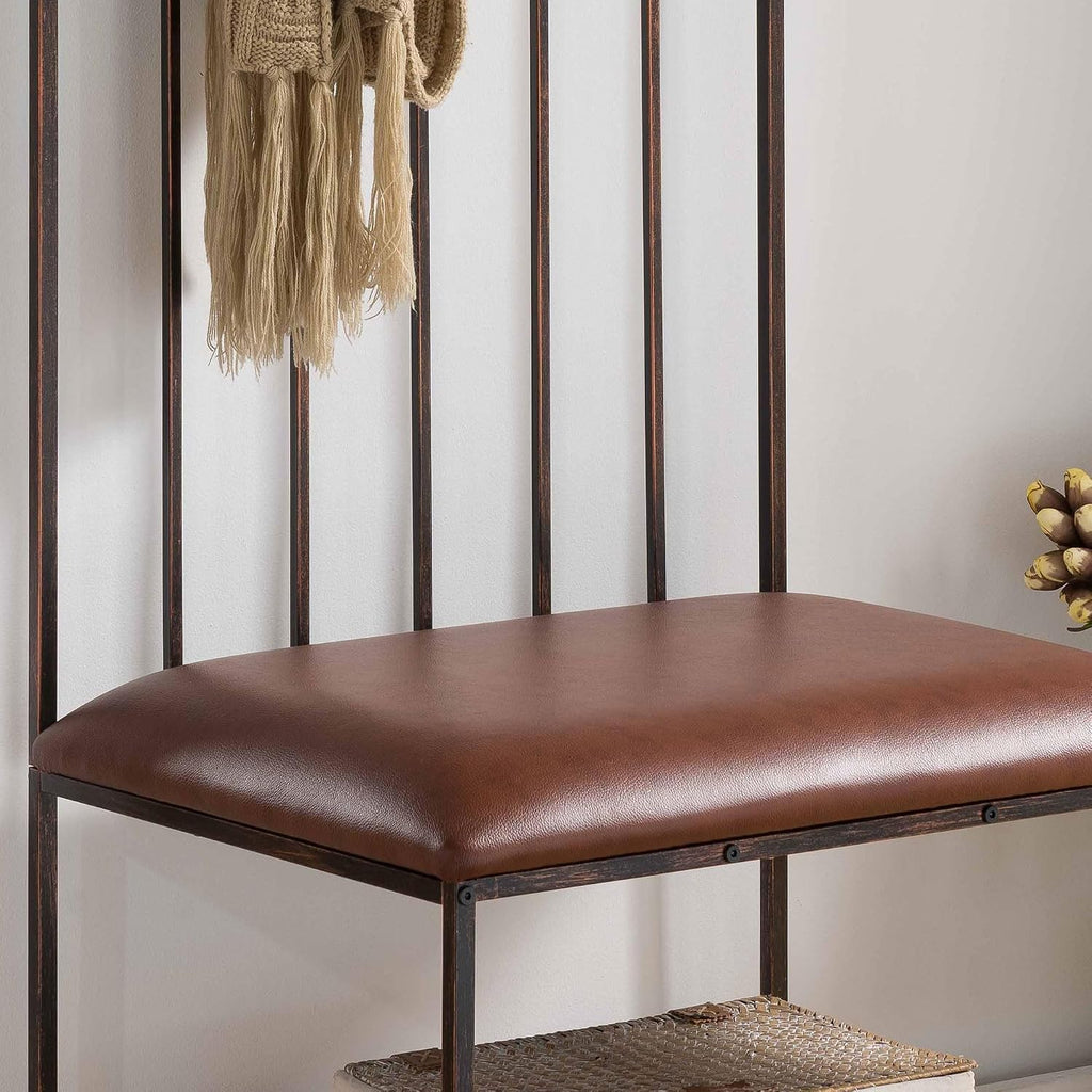 Kings Brand Furniture Entryway Hallway Storage Bench with & Coat Rack
