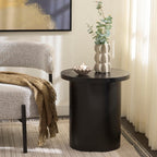 SAFAVIEH Home Collection - Ekon Round Pedestal End Table, Modern Black Finish, Fully Assembled (ACC2301A)