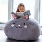 Furry Bean Bag Cover, Faux Fur Bean Bag Chair Cover for Kids, Teens and Adults 32x32x18in (Fluffy Bunny)