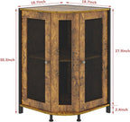 keomaisyto Coffee Bar Cabinet, 3-Tier Corner Coffee Cabinet with Storage Shelf & 18.7" Countertop, Rustic Wood Corner Bar Station with Magnetic Door for Kitchen/Entrance/Living Room/Dining Room