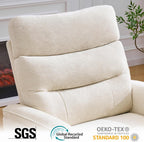 Oversized Swivel Rocker Recliner, 26'' Extra Wide Rocking Recliner Nursery Chair, Manual Swivel Recliner for Nursery, Reclining Rocking Chairs for Living Room, Chenille Beige