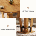Tribesigns Round Bar Table, 39.4" H Circle High Top Bistro Pub Table with Metal Footrest for Small Spaces, Living Room, Kitchen, Small Space (Only Table)