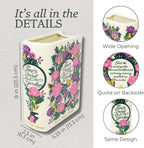 Steel Mill & Co Original Large Book-Shaped Decorative Vase, Ceramic Vases for Home Decor, Cute Bookshelf Decor, Unique Vase for Book Lovers (The Secret Garden - Collector's Edition)