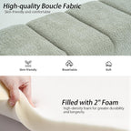 Boucle End of Bed Bench Upholstered Modern Bedroom Bench Channel Tufted Window Bench Comfy Long Ottoman for Living Room/Hallway/Indoor (SAGE, 54" Straight Arm)