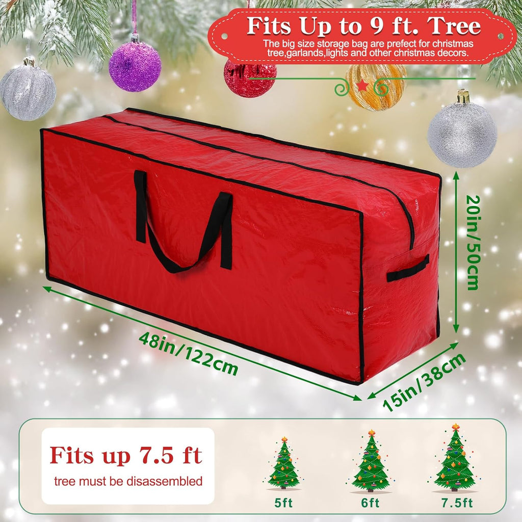 Artificial Large Christmas Tree Storage Case Bags With Handles,Fits Up To 7 Ft Artificial Trees Zippered Bag Protects Against Dust, Insects And Moisture
